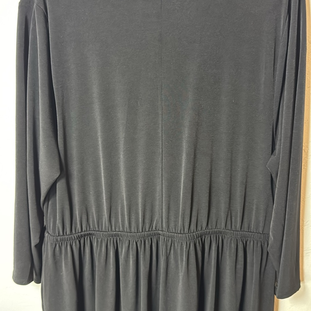 Lane Bryant black 3/4-Sleeve Surplice Fit & Flare Dress 18/20. - Picture 7 of 13